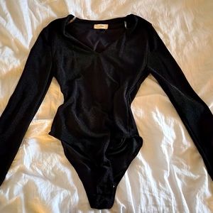 Black shimmer bodysuit